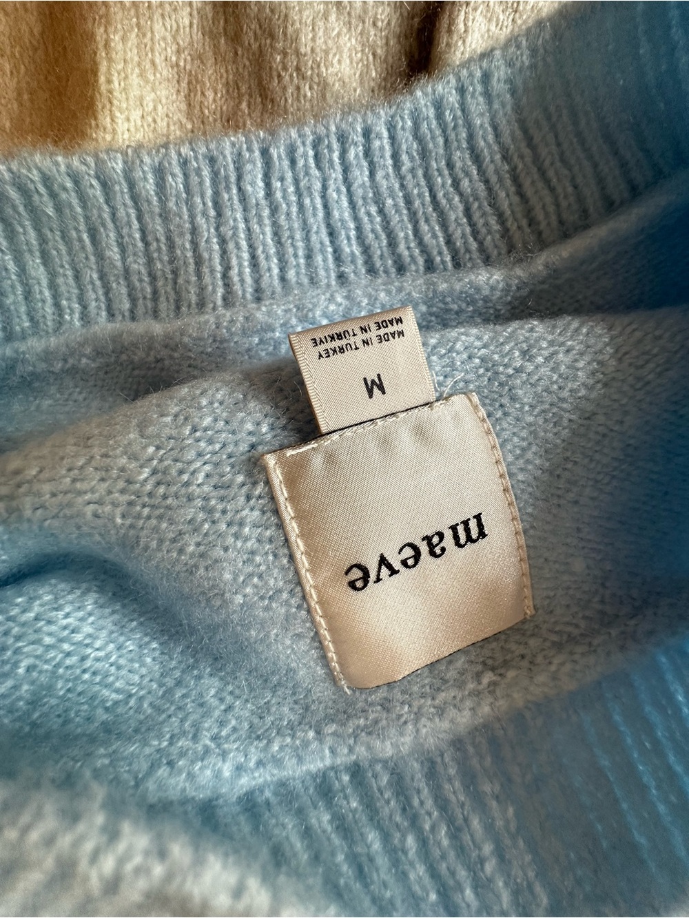 New with Tag! Anthropologie Maeve Light Blue Knit Pullover White Poodle sz M - Picture 5 of 8